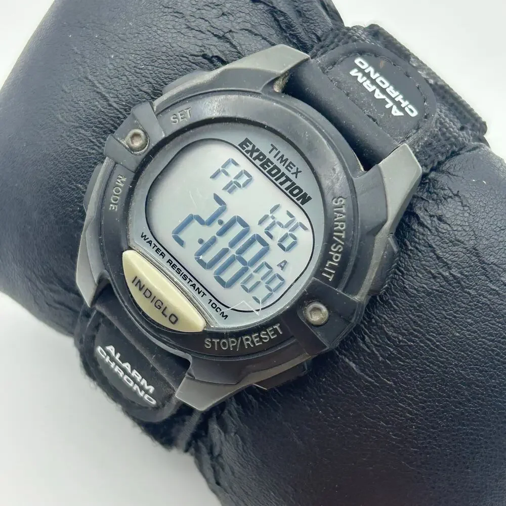 Timex Expedition Digital Watch Black & Gray Resin Case Integrated Compass